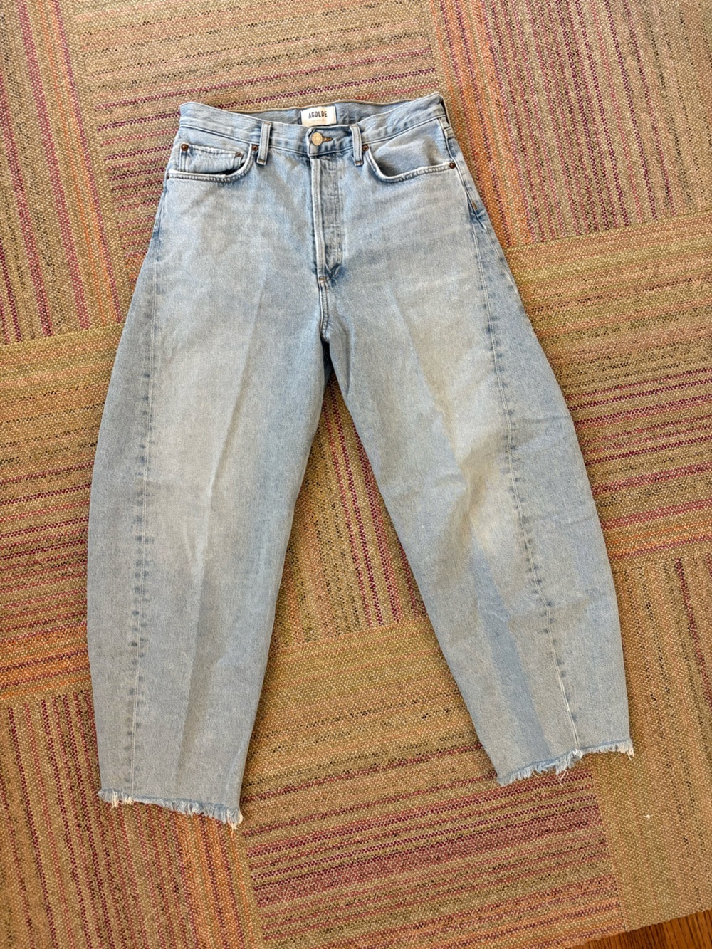Agolde Luna Pieced Barrel Jean in Void - Picture 2 of 5